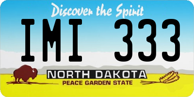 ND license plate IMI333