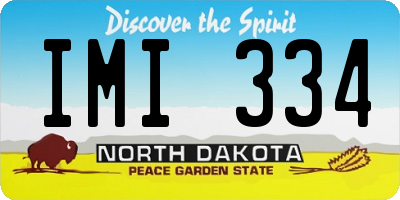 ND license plate IMI334