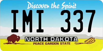 ND license plate IMI337