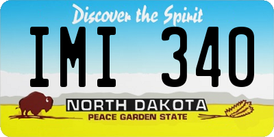 ND license plate IMI340