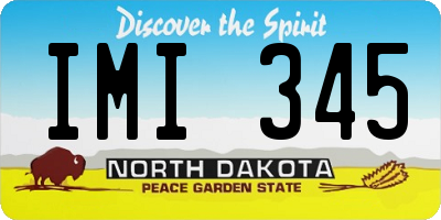 ND license plate IMI345