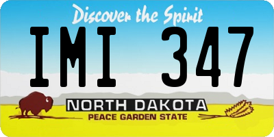 ND license plate IMI347