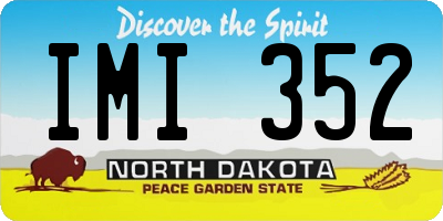 ND license plate IMI352