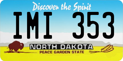 ND license plate IMI353