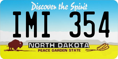 ND license plate IMI354