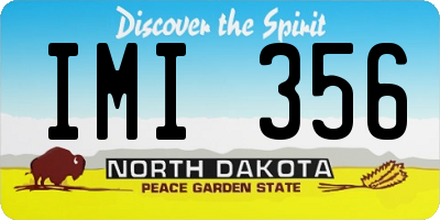 ND license plate IMI356
