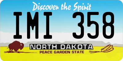ND license plate IMI358