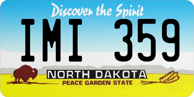 ND license plate IMI359