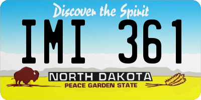 ND license plate IMI361