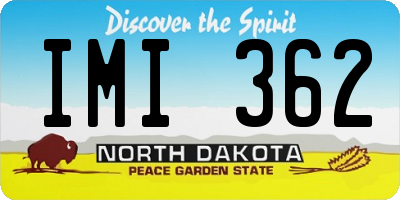 ND license plate IMI362