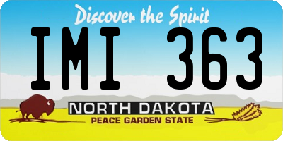 ND license plate IMI363
