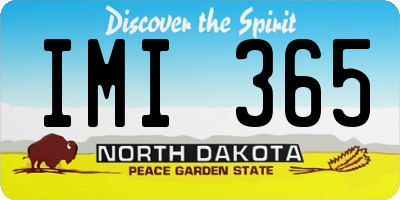 ND license plate IMI365