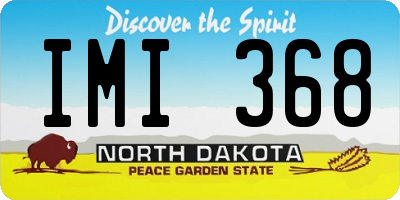 ND license plate IMI368