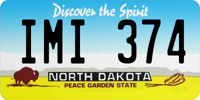ND license plate IMI374
