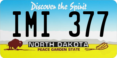 ND license plate IMI377