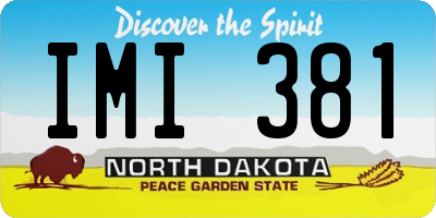 ND license plate IMI381
