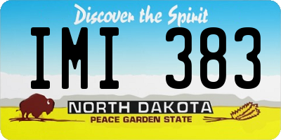 ND license plate IMI383