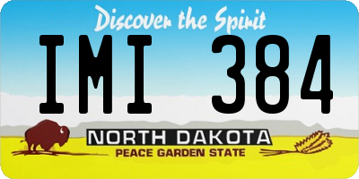 ND license plate IMI384
