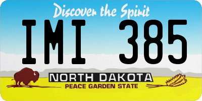 ND license plate IMI385