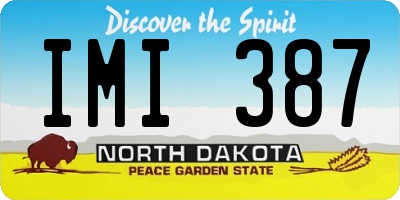 ND license plate IMI387