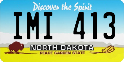 ND license plate IMI413