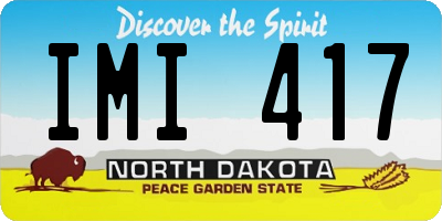 ND license plate IMI417