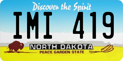 ND license plate IMI419