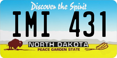 ND license plate IMI431