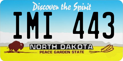 ND license plate IMI443