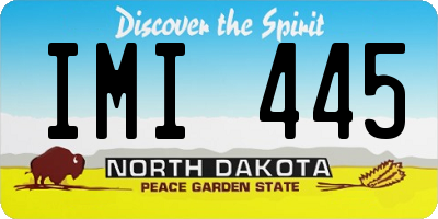 ND license plate IMI445
