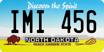 ND license plate IMI456