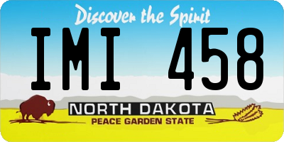ND license plate IMI458
