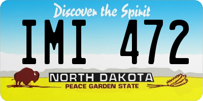 ND license plate IMI472