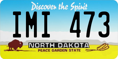 ND license plate IMI473