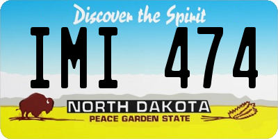 ND license plate IMI474