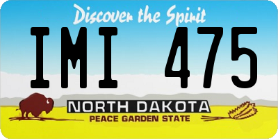 ND license plate IMI475