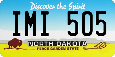 ND license plate IMI505