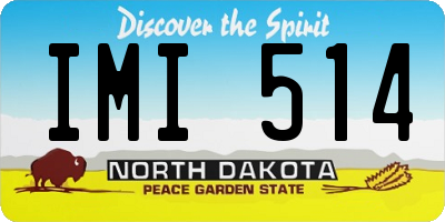 ND license plate IMI514
