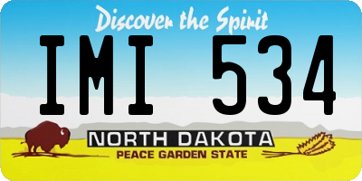 ND license plate IMI534
