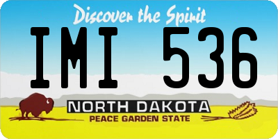 ND license plate IMI536