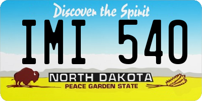 ND license plate IMI540