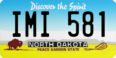 ND license plate IMI581