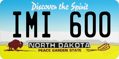 ND license plate IMI600