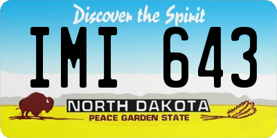 ND license plate IMI643