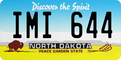ND license plate IMI644