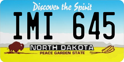 ND license plate IMI645