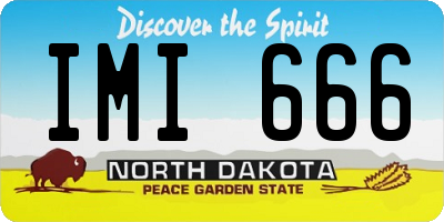 ND license plate IMI666