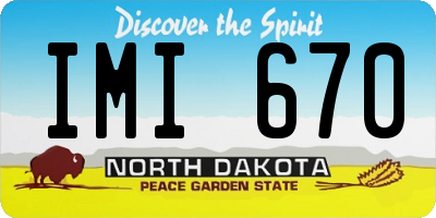 ND license plate IMI670
