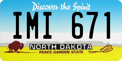 ND license plate IMI671