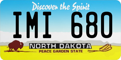 ND license plate IMI680